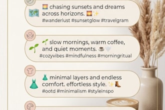 write aesthetic instagram captions and engaging blog content