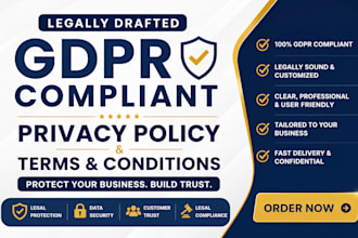 draft gdpr compliant privacy policy and terms and conditions for your website or
