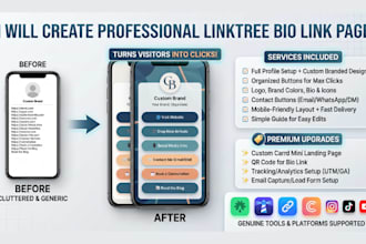 create professional linktree bio link page