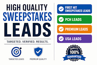 first hit p c h leads, premium sweeps takes leads usa or any location