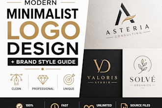 modern minimalist business logo with brand style guide