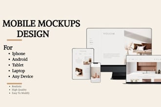 create realistic device mockups for iphones, androids, website app and images