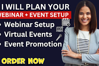 plan, set up and promote your virtual event, webinar or online conference