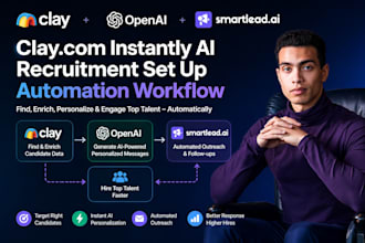 clay com instantly ai recruitment set up automation workflow clay com smartlead