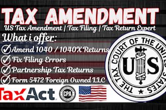 amend your tax return, fix irs errors and file 1040x professionally