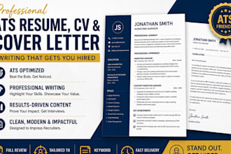 write, review, format professional ats resume, CV and cover letter writing