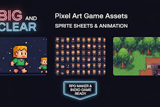 create pixel  art game assets tilesets and backgrounds for your 2d  game