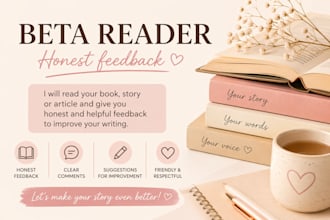 be your beta reader and give honest feedback