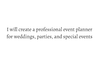 create a professional event planner for weddings, parties