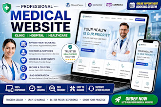 create healthcare website, medical website, clinic website and hospital website