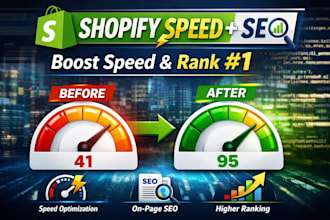 optimize shopify speed and fix complete on page SEO for higher ranking