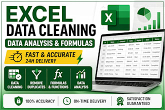 clean, format, remove duplicates and organize excel data