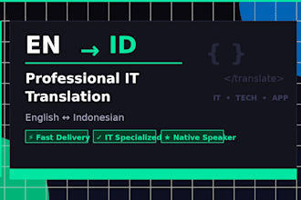 translate english to indonesian for IT,tech,and software content