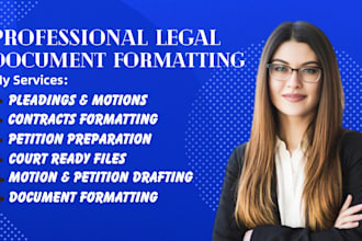 professionally format legal documents, contracts, and court filings