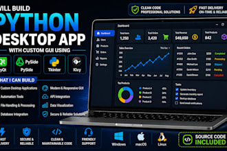 build desktop app with custom gui using pyqt, tkinter, kivy or pyside