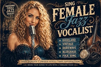 sing female jazz vocalist, dixieland, vintage, darkwave, bluegrass, folk song