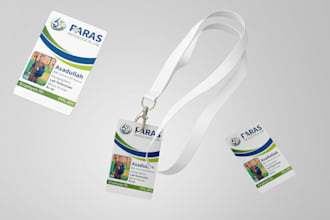 design professional employee id card, staff id badge