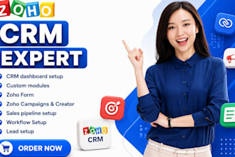 setup zoho CRM, zoho one, zoho books, zoho people, zoho analytics, zoho desk