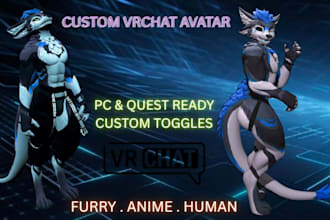 custom 3dvrchat avatar vrc furry avatar vr character anime vrc furry nsfw model