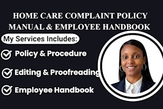 write, edit and proofread home care policy manual, employee handbook in texas