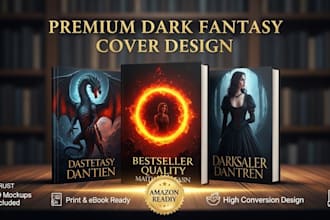 design a premium dark fantasy or gothic romance book cover
