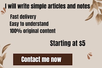 write simple articles and notes for students