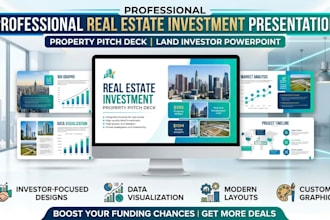 realestate investment presentation, property pitch deck land investor powerpoint