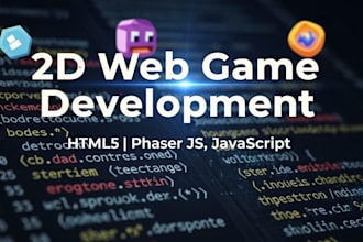 create amazing 2d web video game using html5, phaser js, and javascript