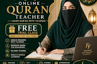 teach quran with tajweed and basic islamic studies online