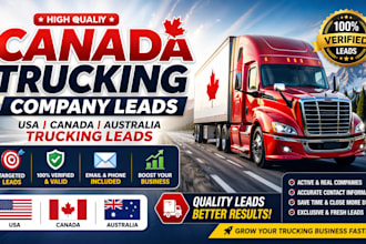give canada trucking company leads and USA canada australia trucking leads