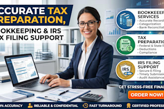 do accurate tax preparation, bookkeeping, and irs tax filing support