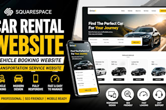 build squarespace car rental website vehicle booking transportation website