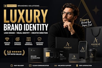 design luxury brand identity or logo design and visual branding kit