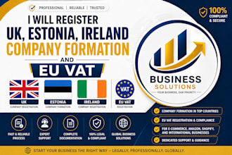register UK, estonia, ireland company formation and eu vat