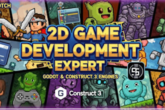 develop high quality 2d games using godot and construct 3 engine