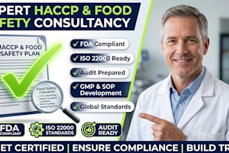 give consultancy on food business license application haccp and food safety plan