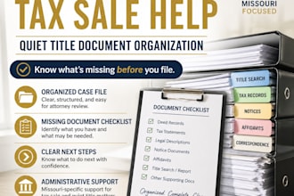 organize your missouri tax sale or quiet title documents