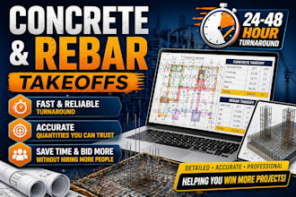 provide precise concrete and rebar takeoff for US construction projects