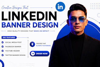 design a professional premium linkedin banner