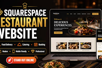 build squarespace catering company website restaurant booking website