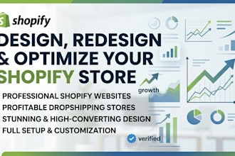 design redesign shopify store, shopify dropshipping store, shopify website