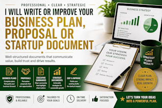 write or improve your business plan, proposal or startup doc