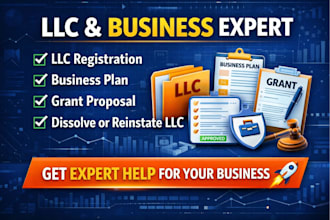 llc registration, business plan, grant proposal, dissolve llc, llc reinstatement