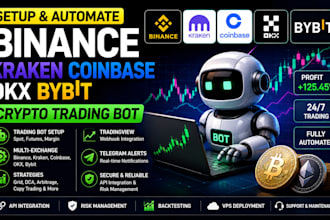 binance account setup, kraken, coinbase, okx bybit exchange crypto trading bot