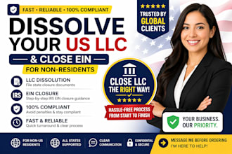 dissolve your US llc and close ein for non residents