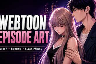draw webtoon episode, manga page, comic or anime story panels