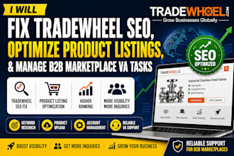 fix tradewheel seo product listing optimization credit score b2b marketplace va