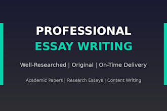 write a well researched essay or academic paper for you