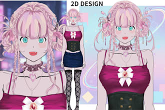 draw professional 2d character assets for live2d rigging