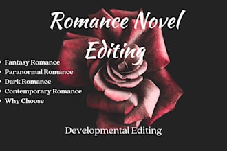 provide developmental editing for your romance novel